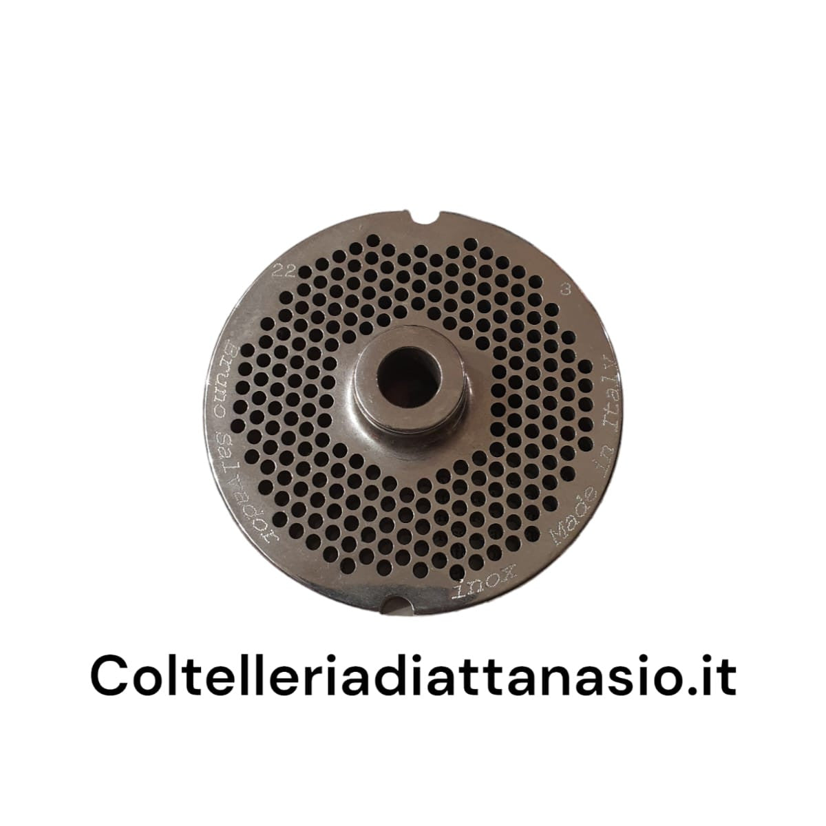 Salvador - Piastra per Tritacarne Inox - N 22 Foro 3 mm