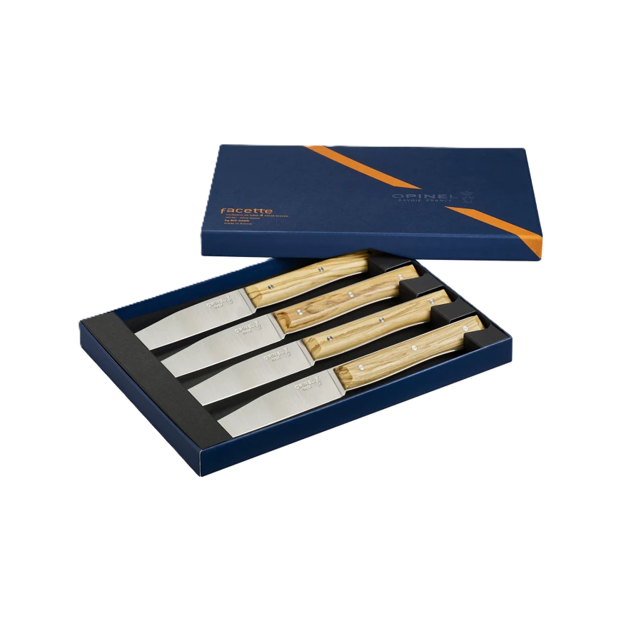 Opinel - Coltelli da Bistecca Facette - olivo