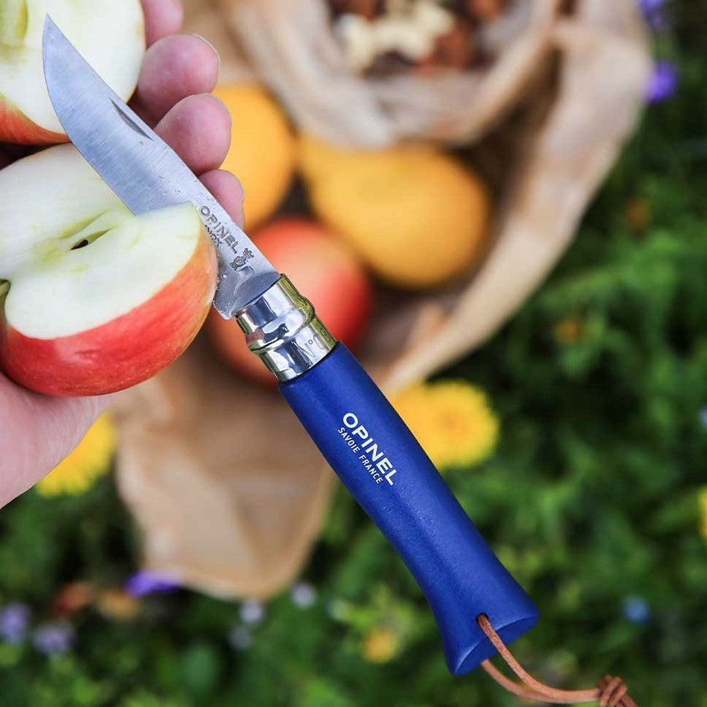 Opinel - SET Coltello Blu N° 8 + Fodero in pelle